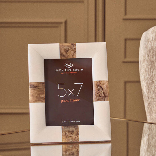 Decio 5 X 7In Cream And Brown Photo Frame