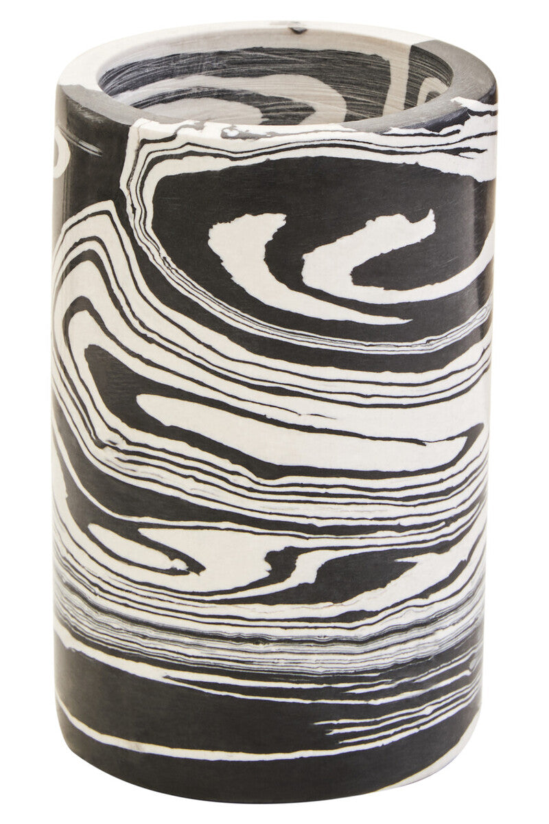 Helsa Black And White Marble Two Way Candle Holder