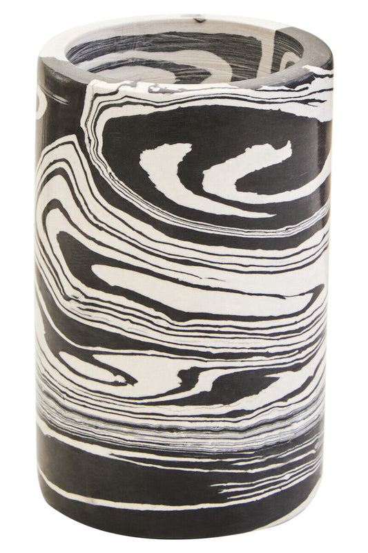 Helsa Black And White Marble Two Way Candle Holder