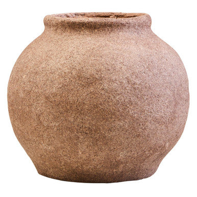 Sanai Cotton Mache And Coco Shell Round Vase