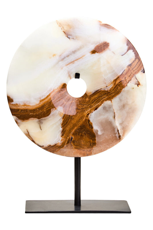 Small Round Dia 20cm Onyx Disc Sculpture | Oleena