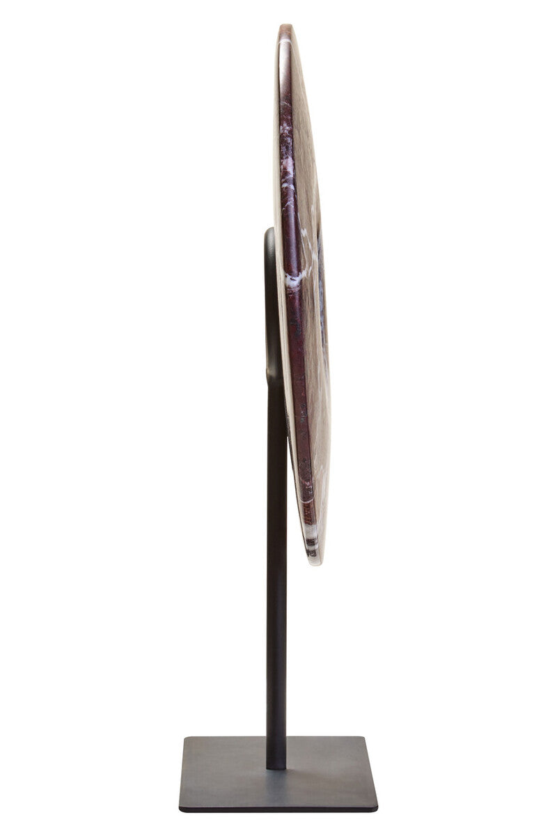 Salmo Small Round Red Marble Disc Sculpture