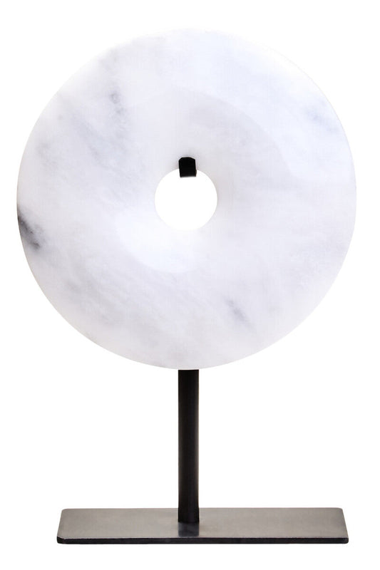 Zoro Extra Small Round Dia 15cm Grey Marble Disc Sculpture