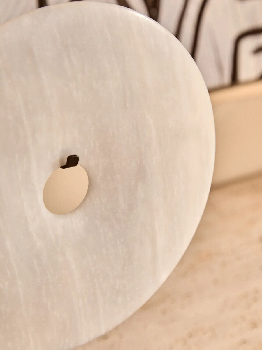 Zoro Large Round Dia 30cm Grey Marble Disc Sculpture