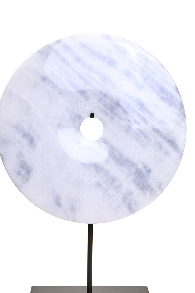 Zoro Extra Large Round White Marble Disc Sculpture