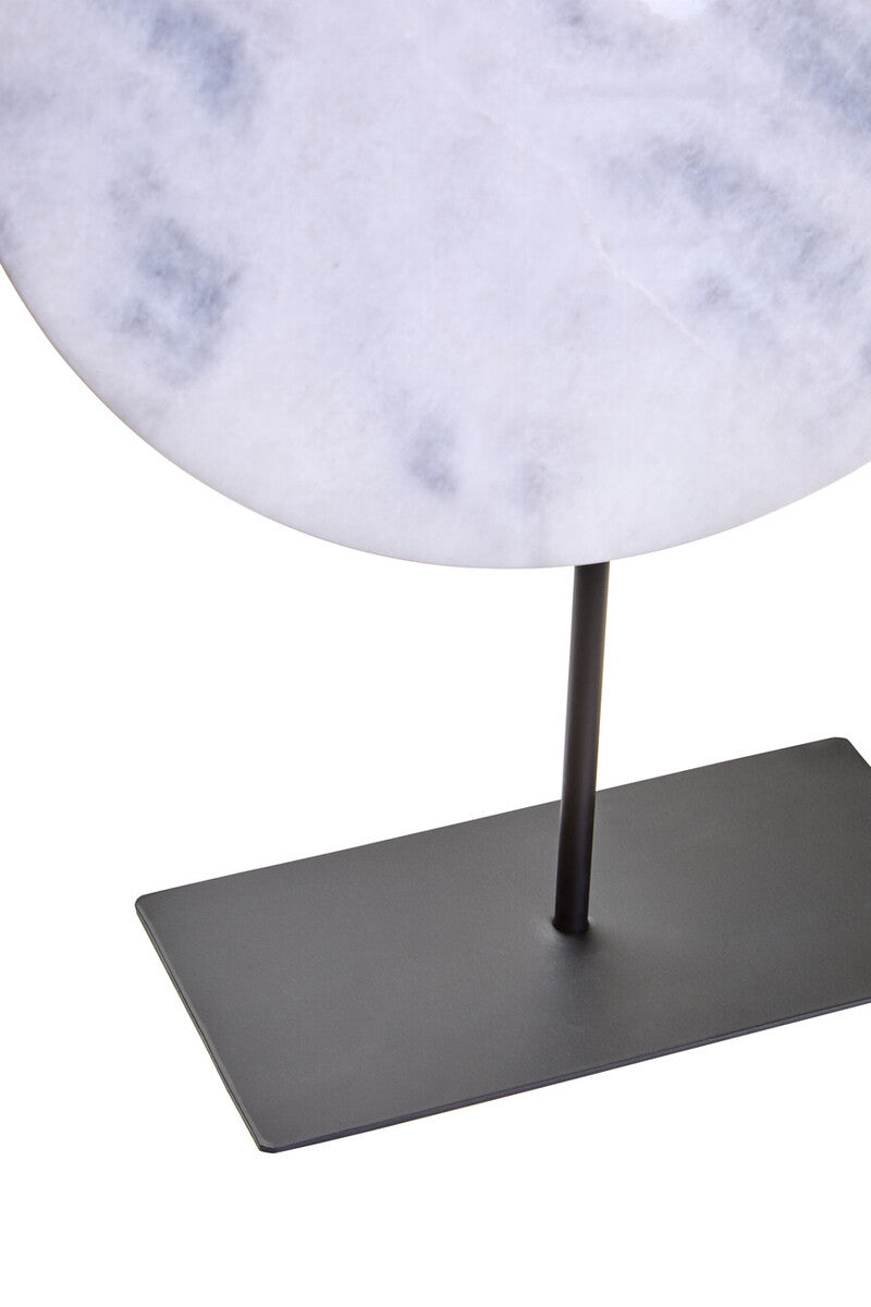 Zoro Extra Large Round White Marble Disc Sculpture