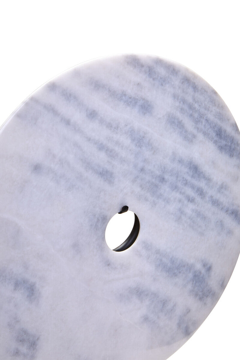 Zoro Extra Large Round White Marble Disc Sculpture