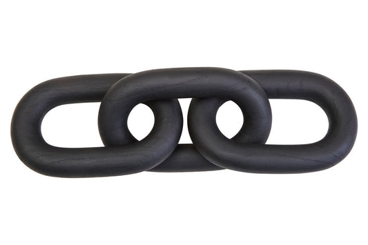 Cato Black Wood 3 Link Chain Decor