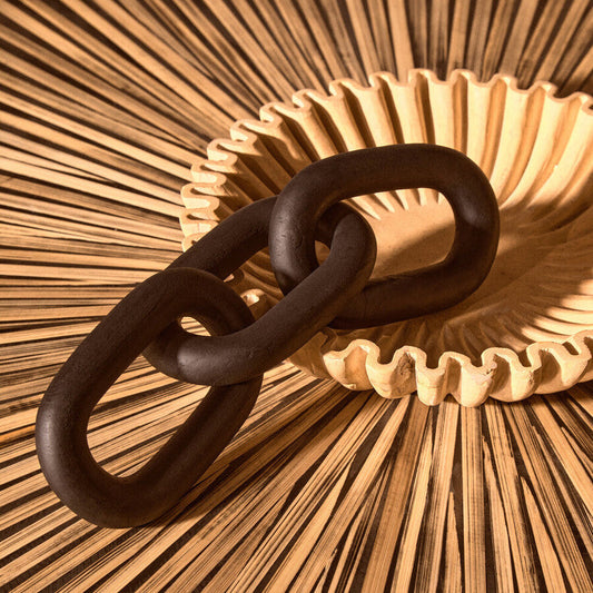 Cato Black Wood 3 Link Chain Decor