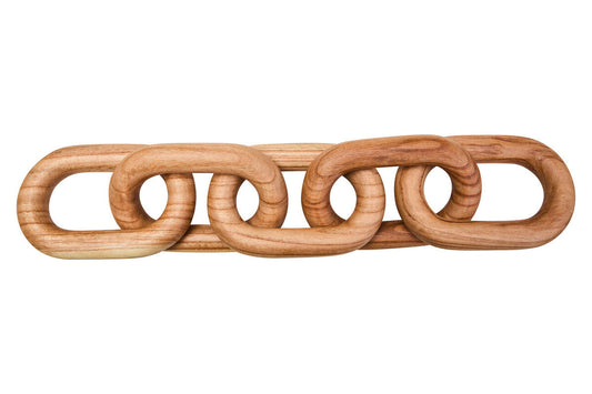 Natural Wood 5 Link Table Decor Chain | Cato