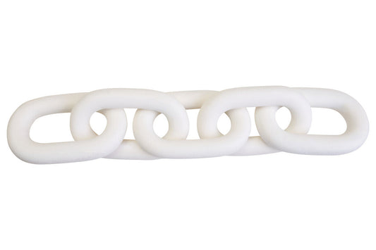Cato White Wood 5 Link Table Decor Chain