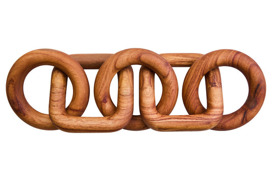 Cato Brown Wood Five Link Table Decor Chain