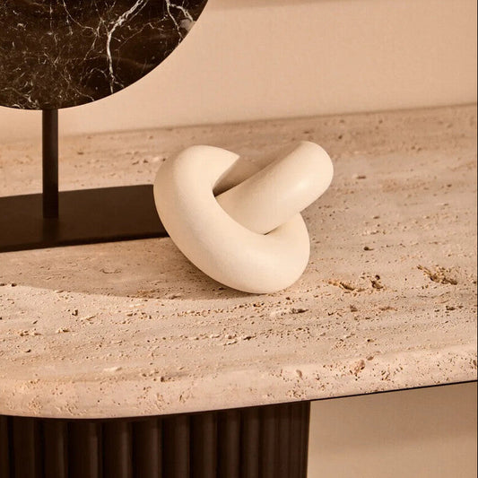 Cato White Wood Small Knot Decor