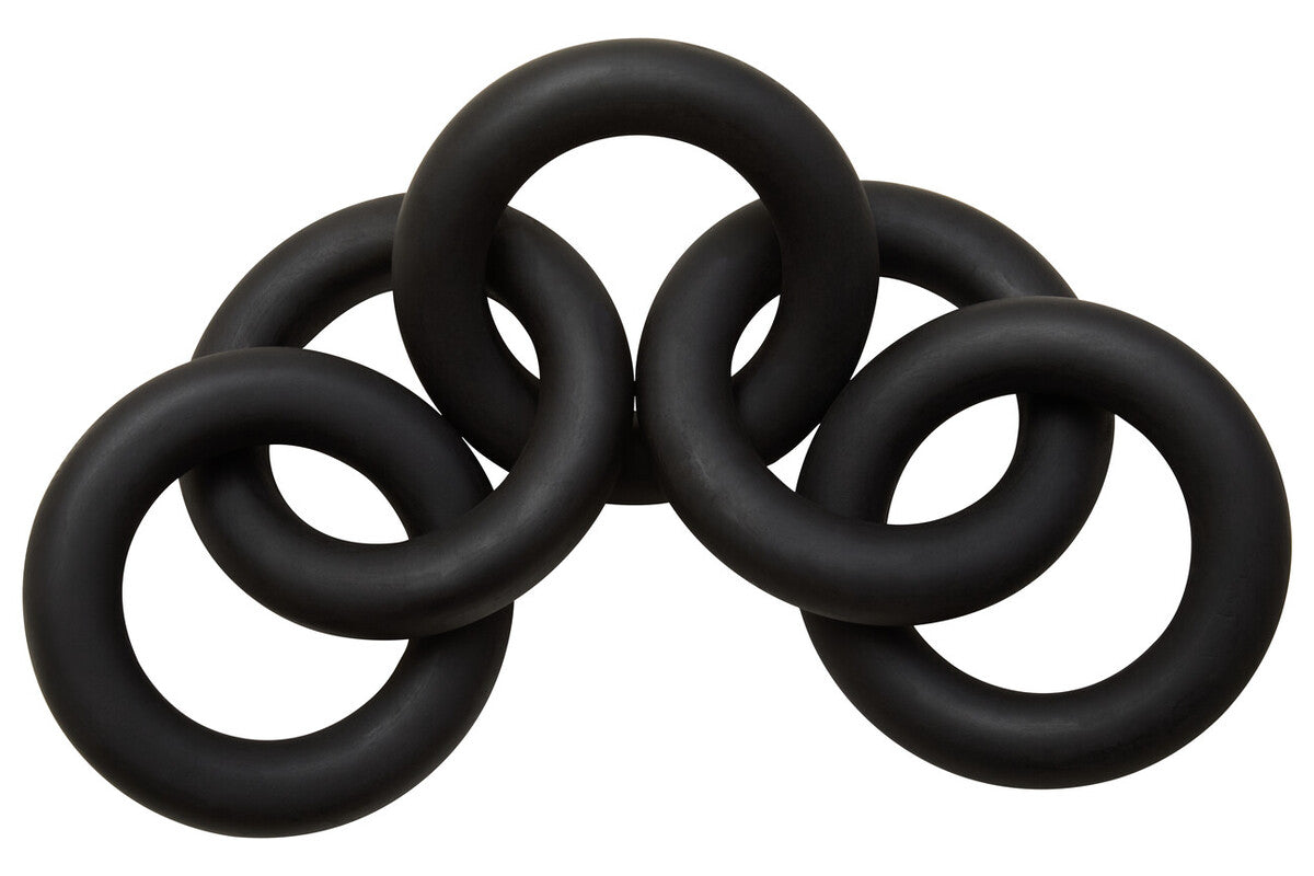 Cato Black Wood Five Link Chain Decor