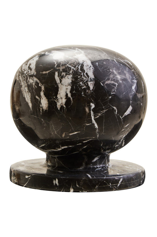 Zoro Black and White Veined Marble Ball Sculpture