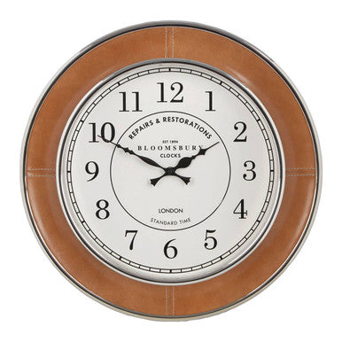 Churchill Tan Genuine Leather Small Wall Clock