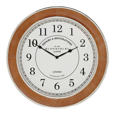 Churchill Tan Genuine Leather Large Wall Clock
