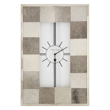 Leather Patchwork Wall Clock | Kensington Townhouse