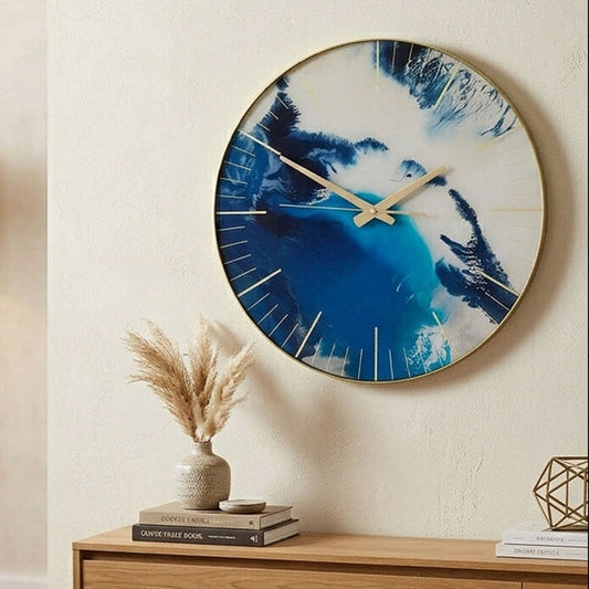 Celina 45cm Dia Blue Abstract Wall Clock