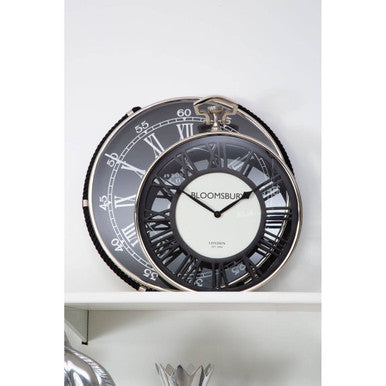 Mateo Nickel Finish Pocket Style Wall Clock