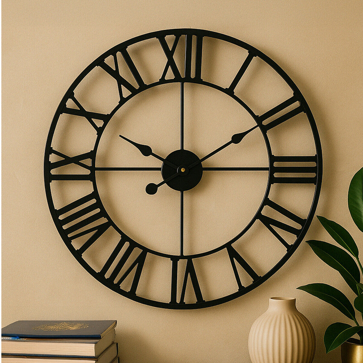 Genova  Black Metal Wall Clock