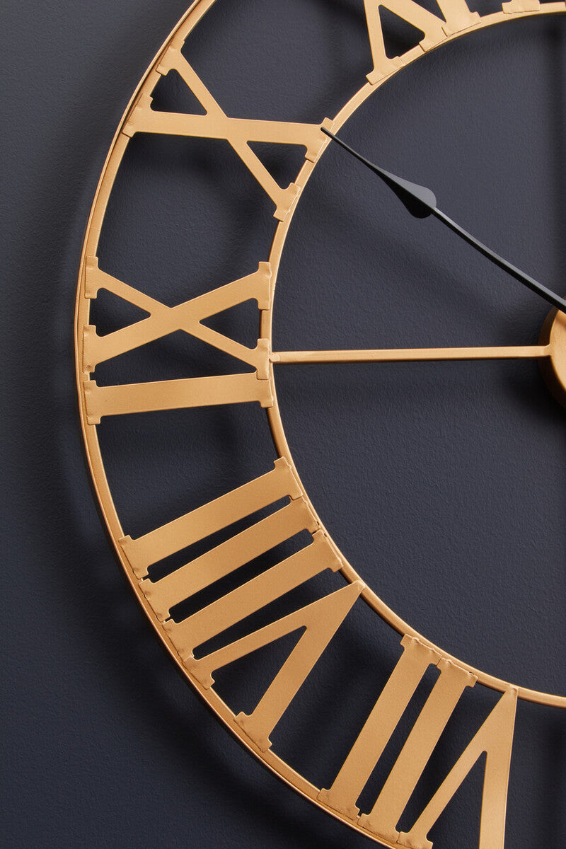Genova Large Gold Metal Wall Clock