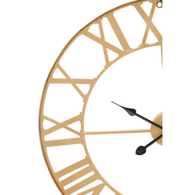 Genova Large Gold Metal Wall Clock