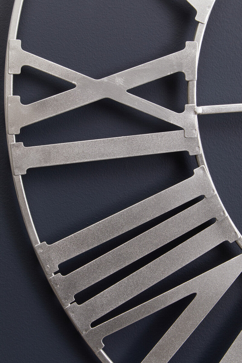 Genova Silver Metal Wall Clock