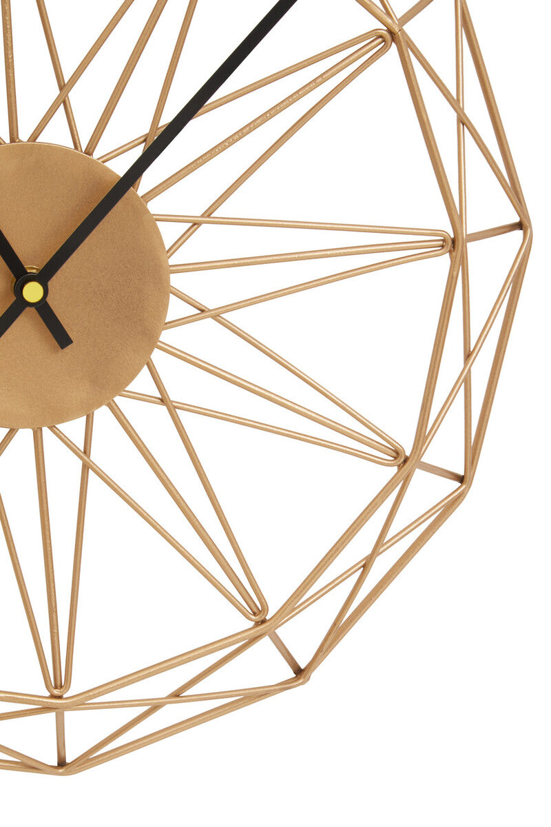 Genova Small Gold Metal Wall Clock