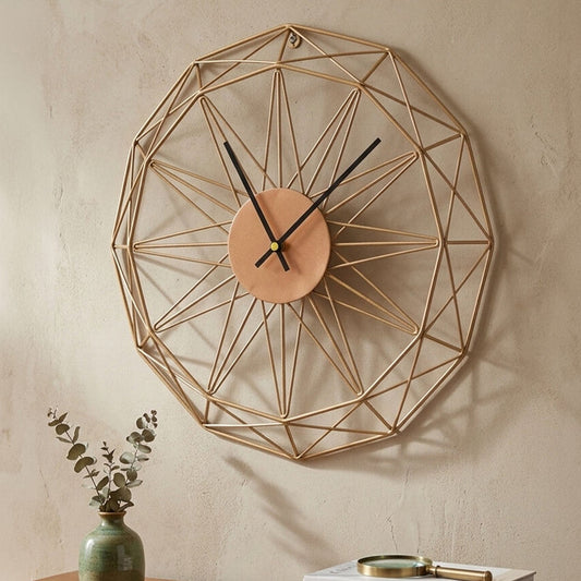 Genova 40cm Dia Small Gold Metal Wall Clock