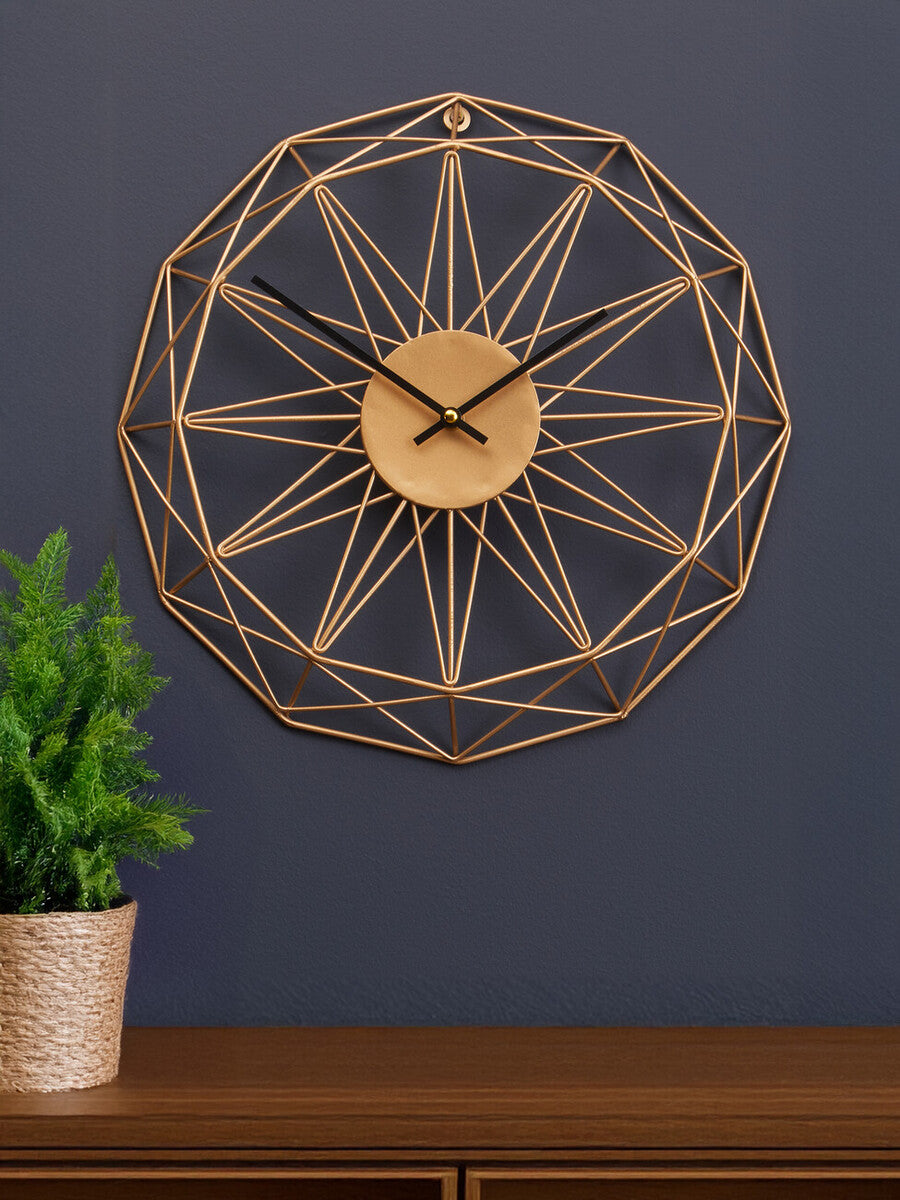 Genova 40cm Dia Small Gold Metal Wall Clock