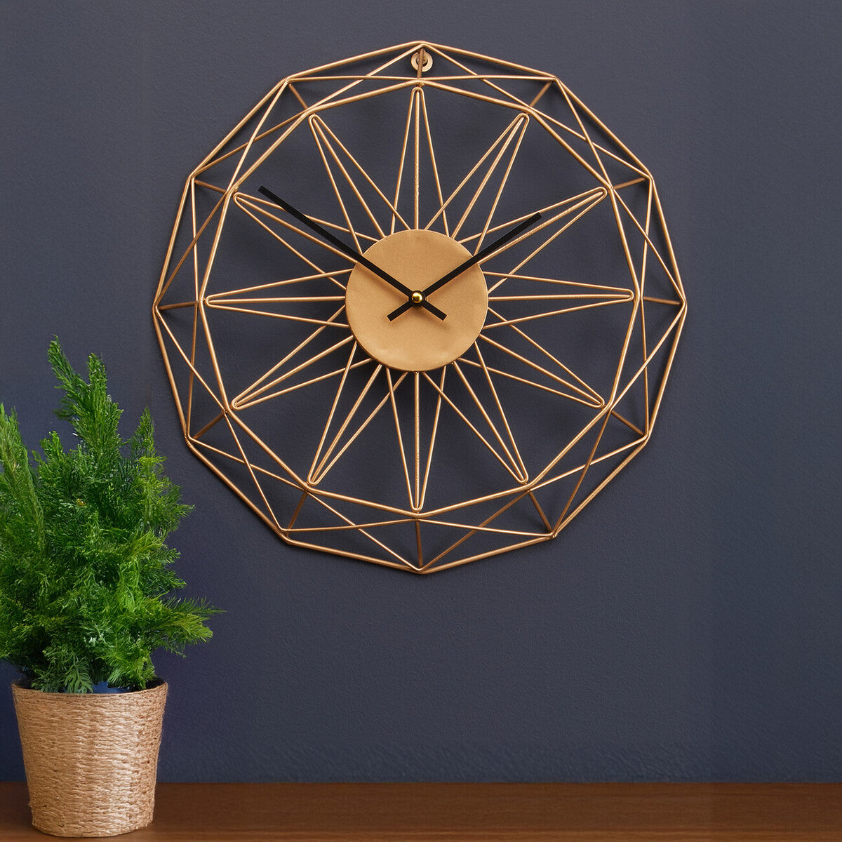 Genova Small Gold Metal Wall Clock