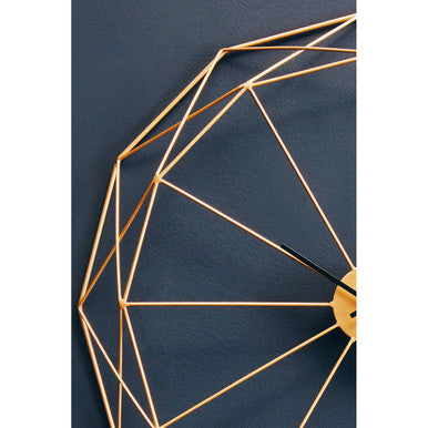 Genova Geometric Gold Metal Wall Clock