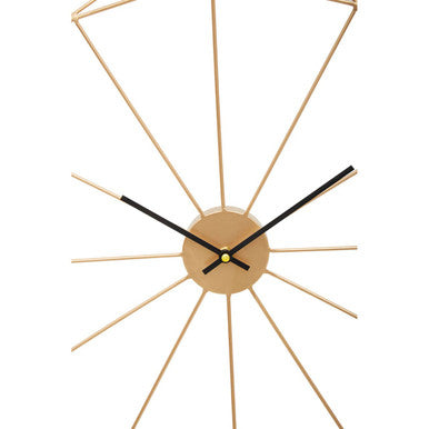 Genova Geometric Gold Metal Wall Clock