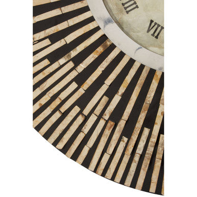 Palu Black and Natural Shell Wall Clock