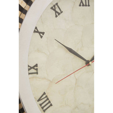 Palu 75cm Dia Black and Natural Shell Wall Clock