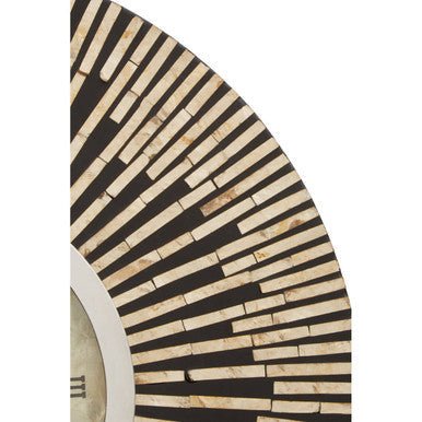 Palu 75cm Dia Black and Natural Shell Wall Clock