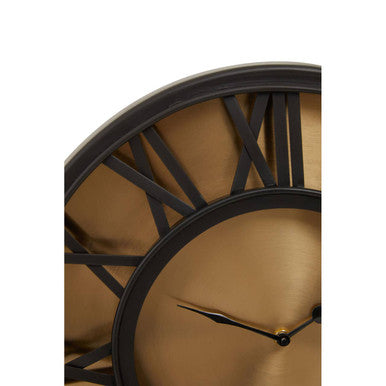 Mateo Black and Antique Gold Small Wall Clock
