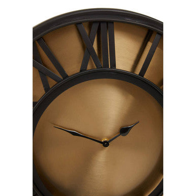 Mateo Black and Antique Gold Small Wall Clock