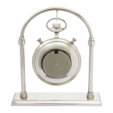Hampstead Small Silver And Antique Brass Mantel Clock