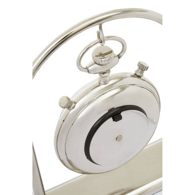 Hampstead Small Silver And Antique Brass Mantel Clock