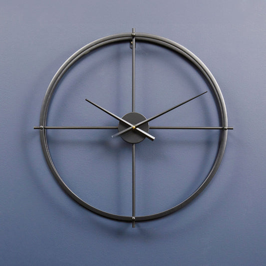 Kent 60cm Dia Large Black Finish Wall Clock