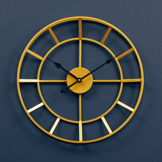 Kent 40cm Dia Small Gold Finish Metal Wall Clock