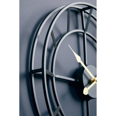 Kent Small Black Finish Metal Wall Clock