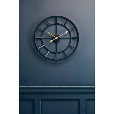 Kent Large Black Finish Metal Wall Clock