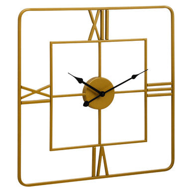 Kent Small Gold Finish Square Wall Clock