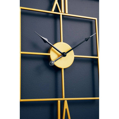 Kent Small Gold Finish Square Wall Clock