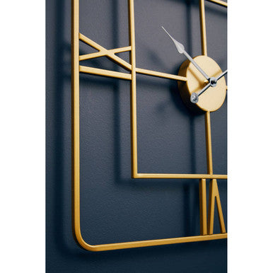 Kent Small Gold Finish Square Wall Clock