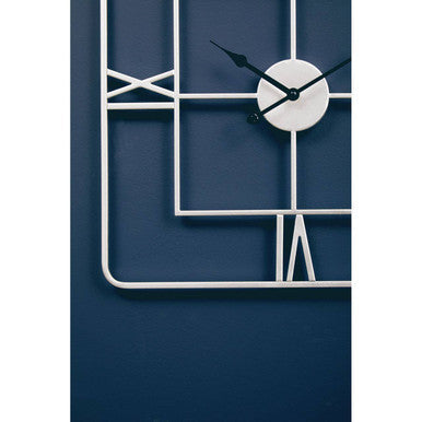 Kent Large Silver Finish Square Wall Clock