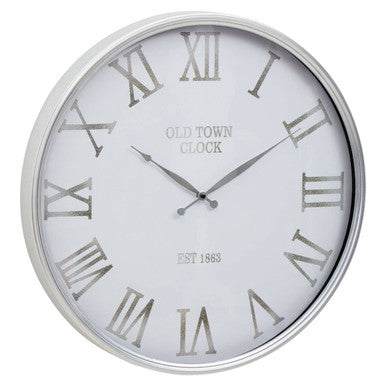 Kent White And Silver Wall Clock